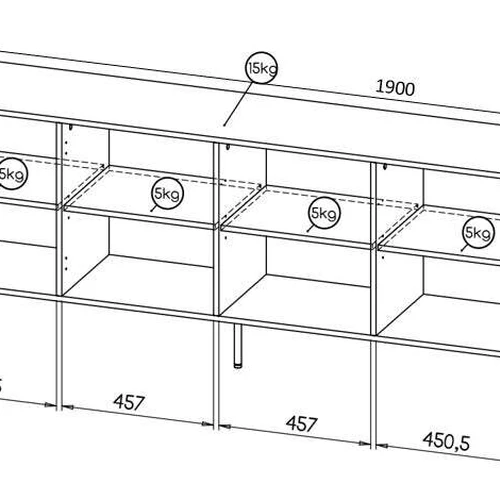 Stilinga spinta su matiniu laminuotu korpusu ir juodomis metalinėmis kojomis