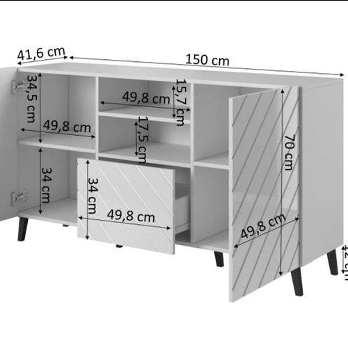 Stilingas spintos korpusas su matine laminuota medžio drožlių plokštė