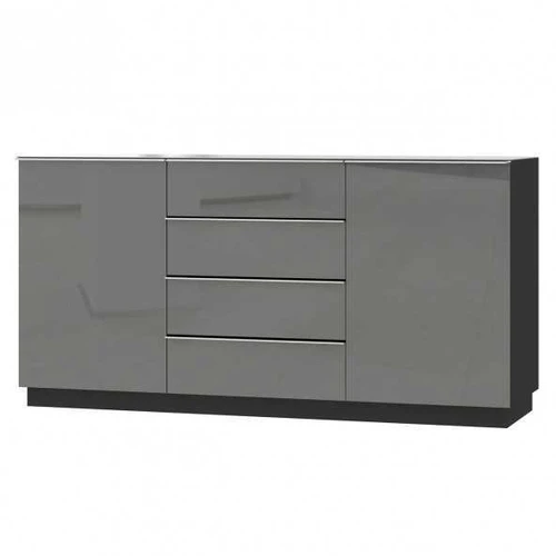 Komoda HELIO HE26 juoda / pilkas stiklas