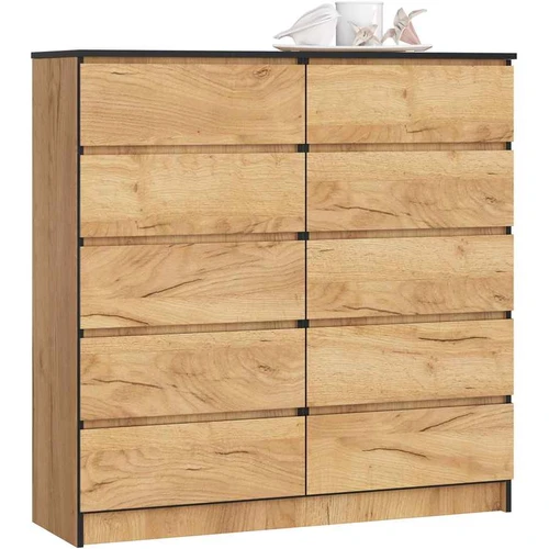 Komoda K120, 10 stalčių, 120 × 121 × 40 cm