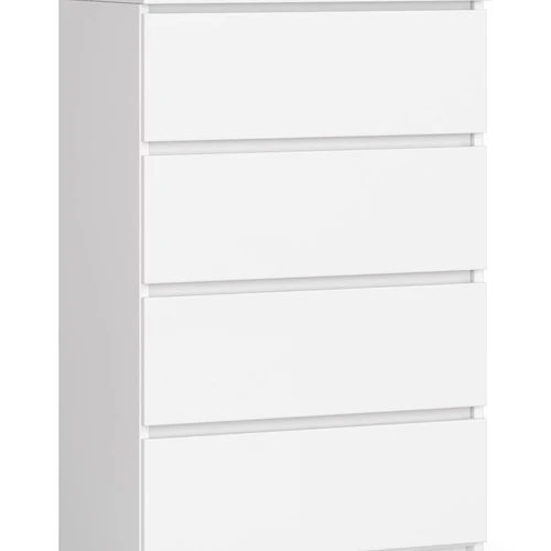 Komoda K60, 4 stalčiai, baltos spalvos, 60 × 99 × 40 cm