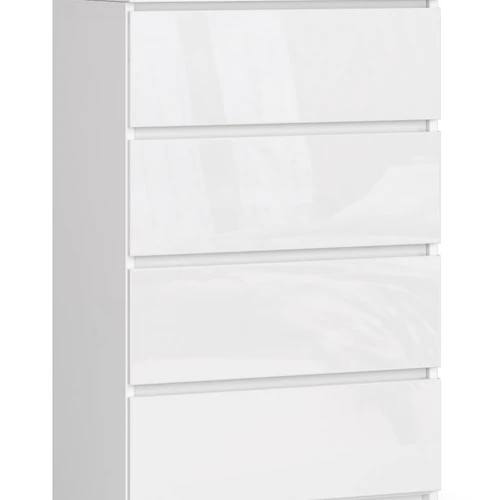 Komoda K60, 4 stalčiai, baltos spalvos, 60 × 99 × 40 cm