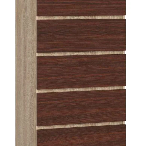 Komoda K60, 5 stalčiai, rudos spalvos, 60 × 121 × 40 cm