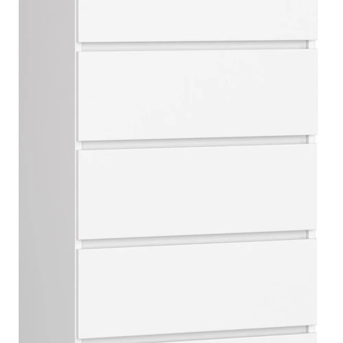 Komoda K60, 6 stalčiai, baltos spalvos, 60 × 130 × 40 cm