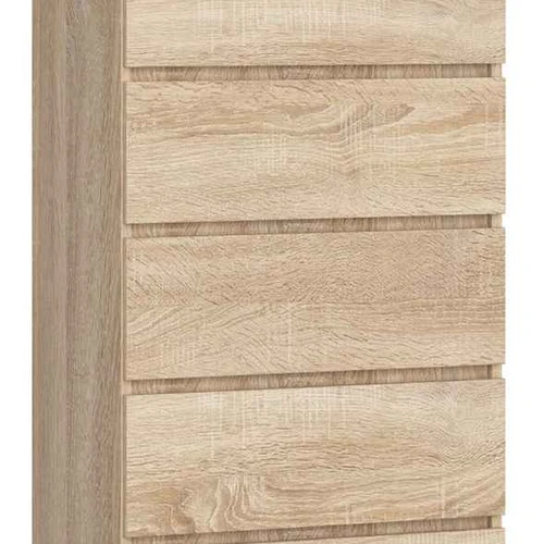 Komoda K60, 6 stalčiai, rudos spalvos, 60 × 130 × 40 cm