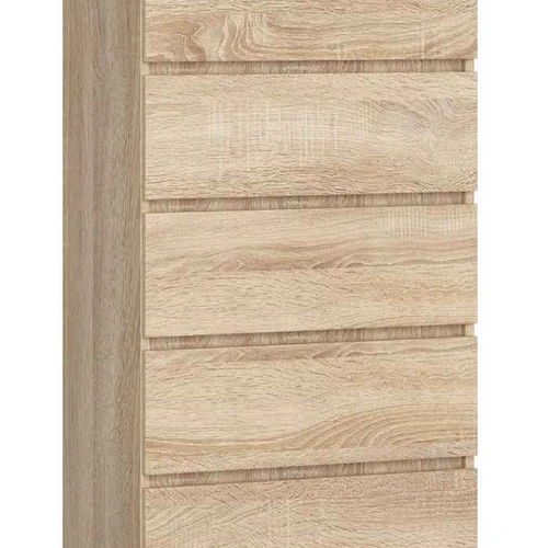 Komoda K60 CLP, 5 stalčiai, ąžuolo spalvos, 60 × 121 × 40 cm