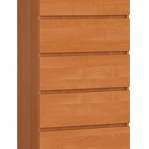 Komoda K60, su 5 stalčiais, alksnio spalvos, 60 × 121 × 40 cm