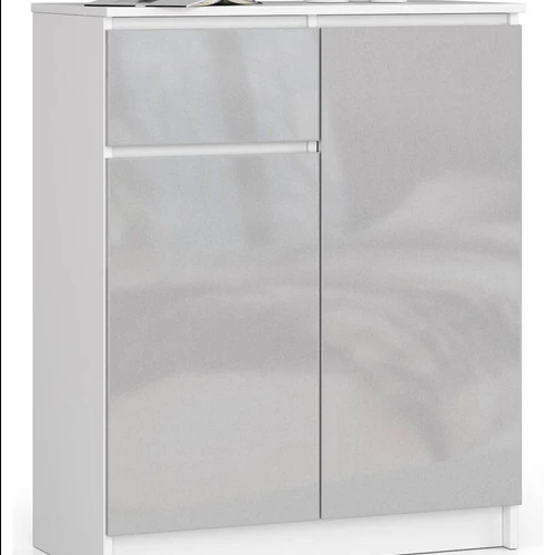 Komoda K80 CLP, 2 durelės ir 1 stalčius, baltos spalvos, 80 × 99 × 40 cm