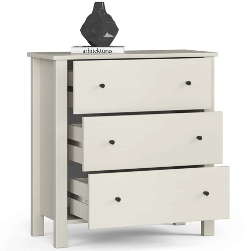 Aukštos kokybės medžio drožlių komoda su metaliniais kreiptuvais