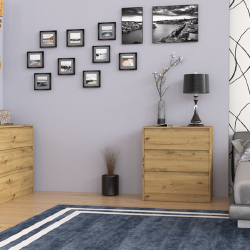 Moderni komoda su PVC apdaila ir ritininiais bėgeliais