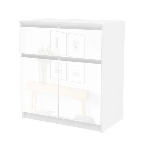 Komoda Malaga 2D2S, balta blizgi