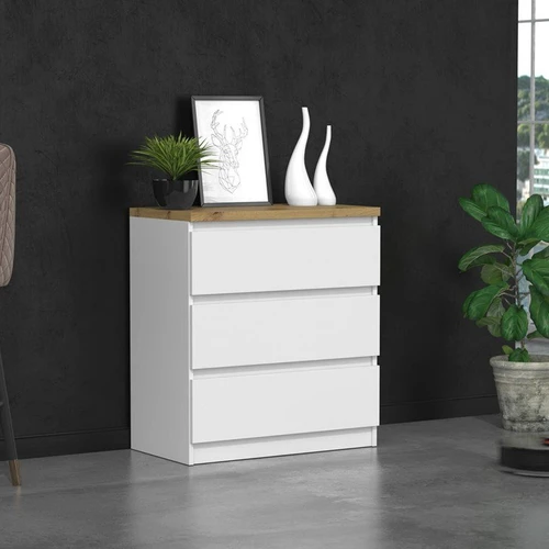 Moderni komoda su PVC apdaila ir ritininiais bėgeliais