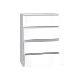 Blizgi balta komoda su PVC apdaila