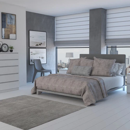 Komoda su 5 stalčiais, balta spalva ir PVC kraštų apdaila