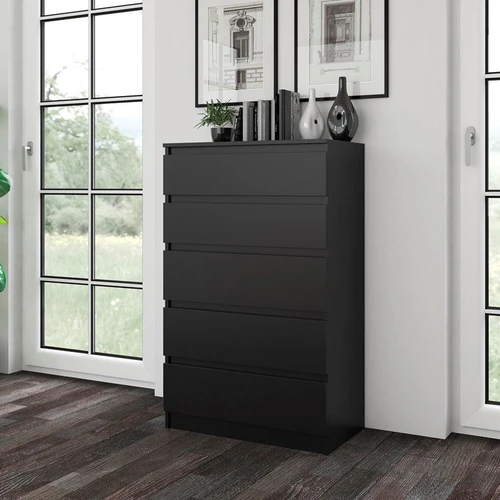 Komoda iš MDP su PVC kraštų apdaila, juoda spalva