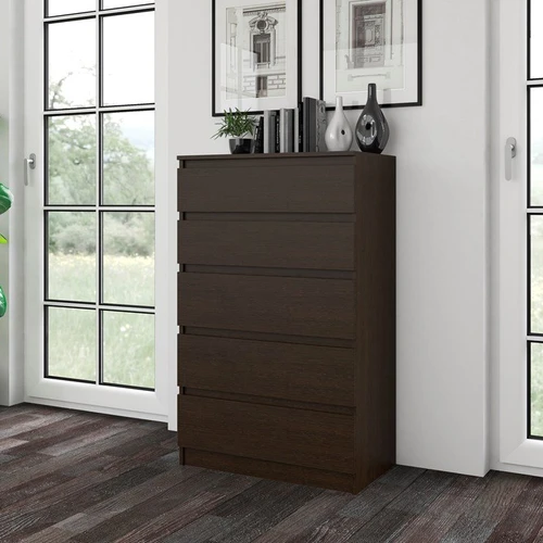 Patogi 5 stalčių komoda su dideliu atsparumu