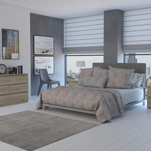 Sonoma ąžuolo komoda su apsauga nuo stalčių iškritimo