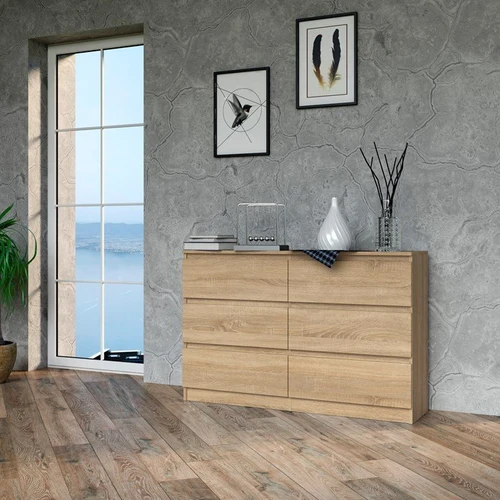 Komoda iš MDP su PVC apdaila, 120x30x77 cm