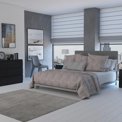 Patvari MDP komoda su 6 stalčiais ir juoda spalva