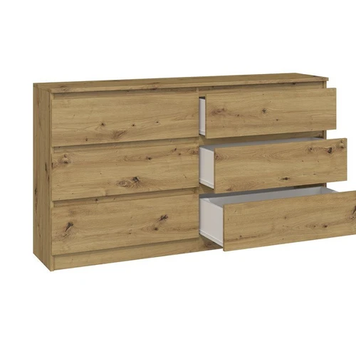Erdvi komoda su 6 stalčiais, artisan oak