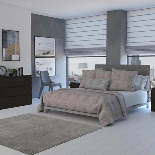 Komoda su 6 stalčiais, tamsiai ruda, PVC kraštų apdaila