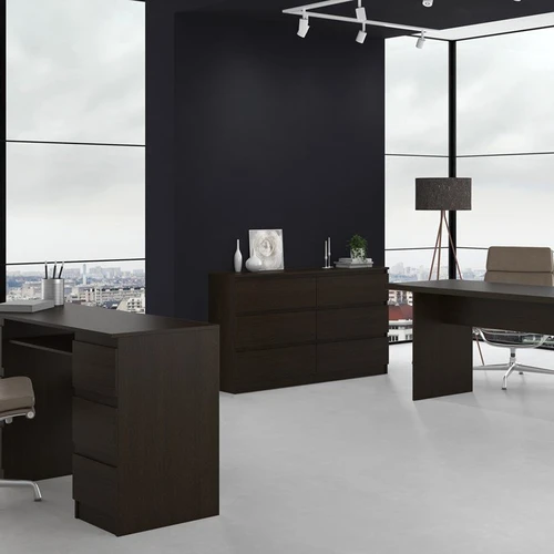 Stilinga komoda 77x138x40 cm, tamsiai ruda (wenge)