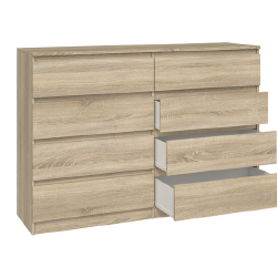 Ergonominė komoda su 8 stalčiais