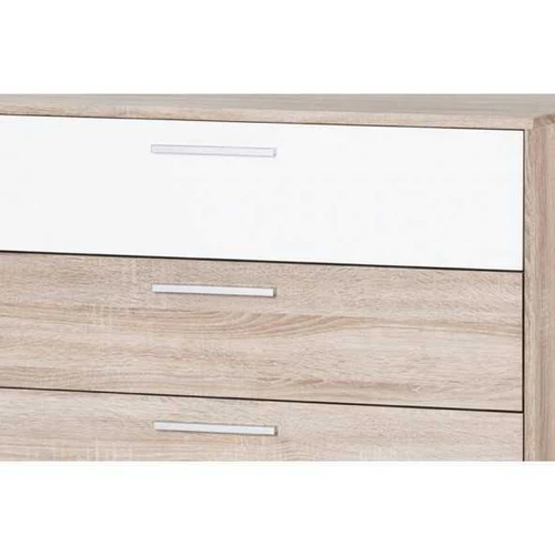 Moderni komoda MINA 06, ąžuolo „sonoma“ ir balta spalva