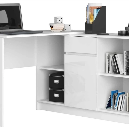 Moderni komoda B-17 su 4 lentynomis ir blizgiu fasadu