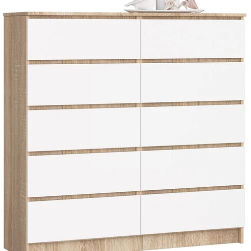 Komoda NORE K120, ąžuolo/baltos spalvos