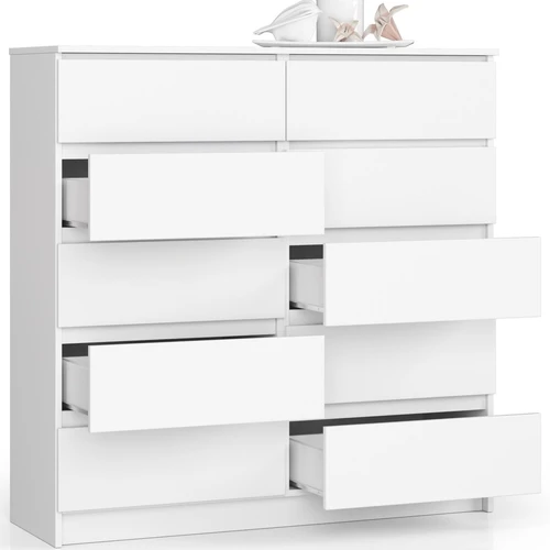 Praktiška 120 cm komoda su metaliniais ritinėliais