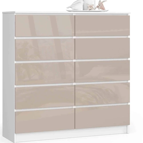 Komoda NORE K120, baltos/kreminės spalvos