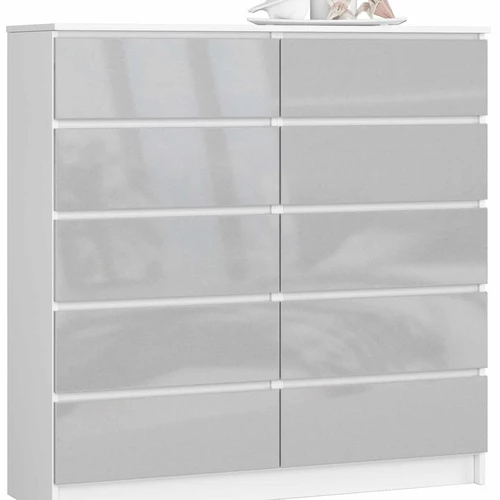 Komoda NORE K120, baltos/šviesiai pilkos spalvos