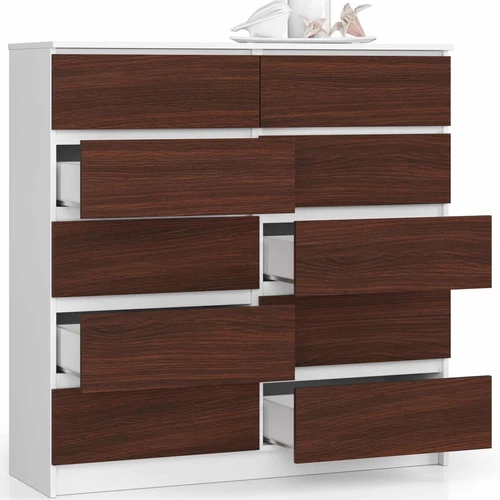 Patogi ir talpi komoda su ABS apvadais ir metaliniais kreiptuvais