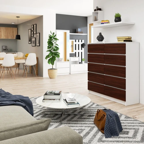 Komoda K 120 cm su paprastu montavimu ir patrauklia kaina