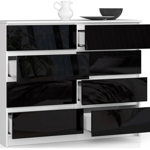 Komoda su AKRYL priekinėmis dalimis ir metaliniais kreiptuvais