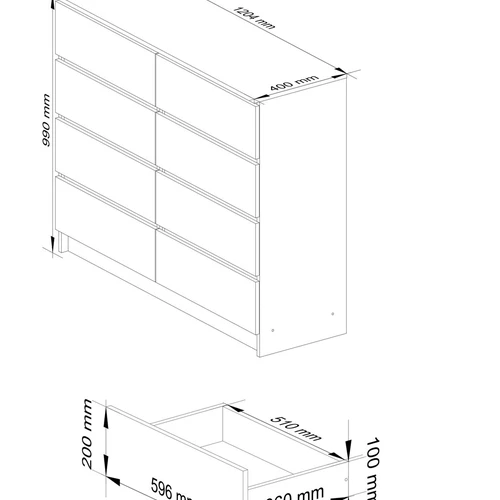 Wenge spalvos komoda CHEST K120 – puikus pasirinkimas bet kokiam interjerui