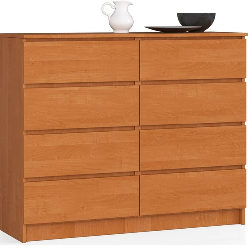 Komoda NORE K120 su 8-iais stalčiais, rudos spalvos