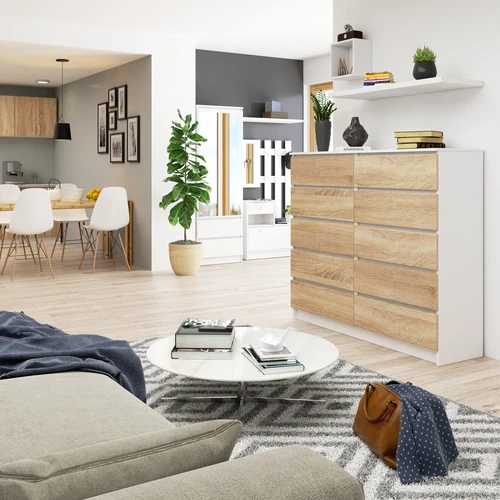 Moderni komoda iš atsparios laminuotos plokštės