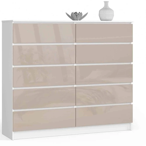 Komoda NORE K140, baltos/kreminės spalvos