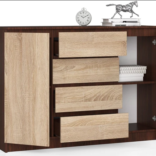Elegantiška komoda K4 160 cm su didelėmis talpyklomis