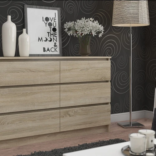 Sonoma spalvos komoda K140 – universalus sprendimas jūsų namams