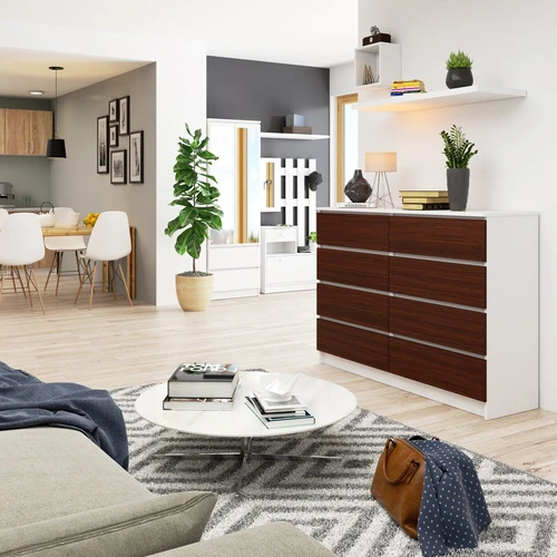 Moderni komoda su patikimais metaliniais kreiptuvais