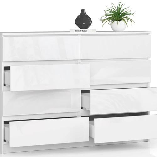 Moderni komoda su metaliniais kreiptuvais ir ABS briauna