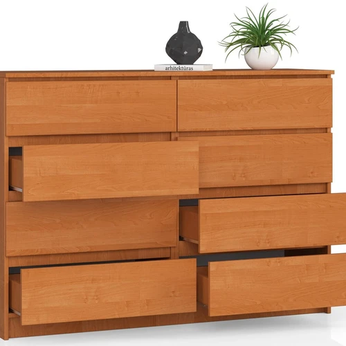 Praktiška komoda su 8 stalčiais – puikus sprendimas bet kuriai patalpai