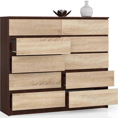 Aukštos kokybės laminuota komoda su ABS ratlankiais