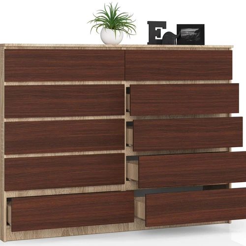 Moderni komoda sonoma ąžuolo ir venge spalvomis