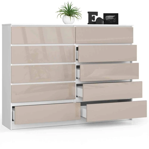 Tvarkinga komoda su metaliniais kreiptuvais ir ABS briauna