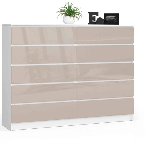 Komoda NORE K160, baltos/kreminės spalvos