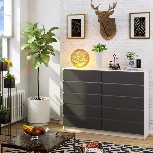 Pilko grafito fasadų komoda su 24 mėn. garantija